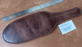 Brown Buffalo Hide Leather Paddle. Shiny and stressed look.