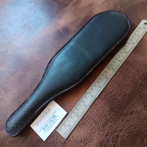 Glossy Black Leather 2 Sided Paddle
