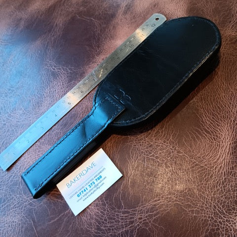 Glossy Black Triple Layered Leather Paddle