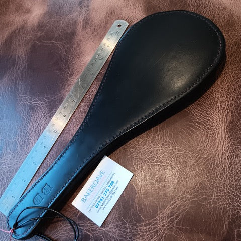 Heavy Glossy Black Leather Paddle.