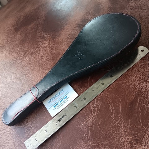 Spikey BDSM Black Leather Paddle