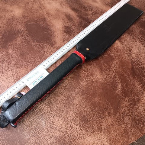 Large Glossy Black Embossed Leather Strap