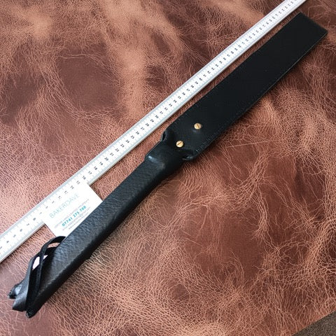 Medium Width Glossy Black Embossed Leather Strap