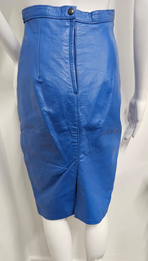 Blue leather skirt | Size 10