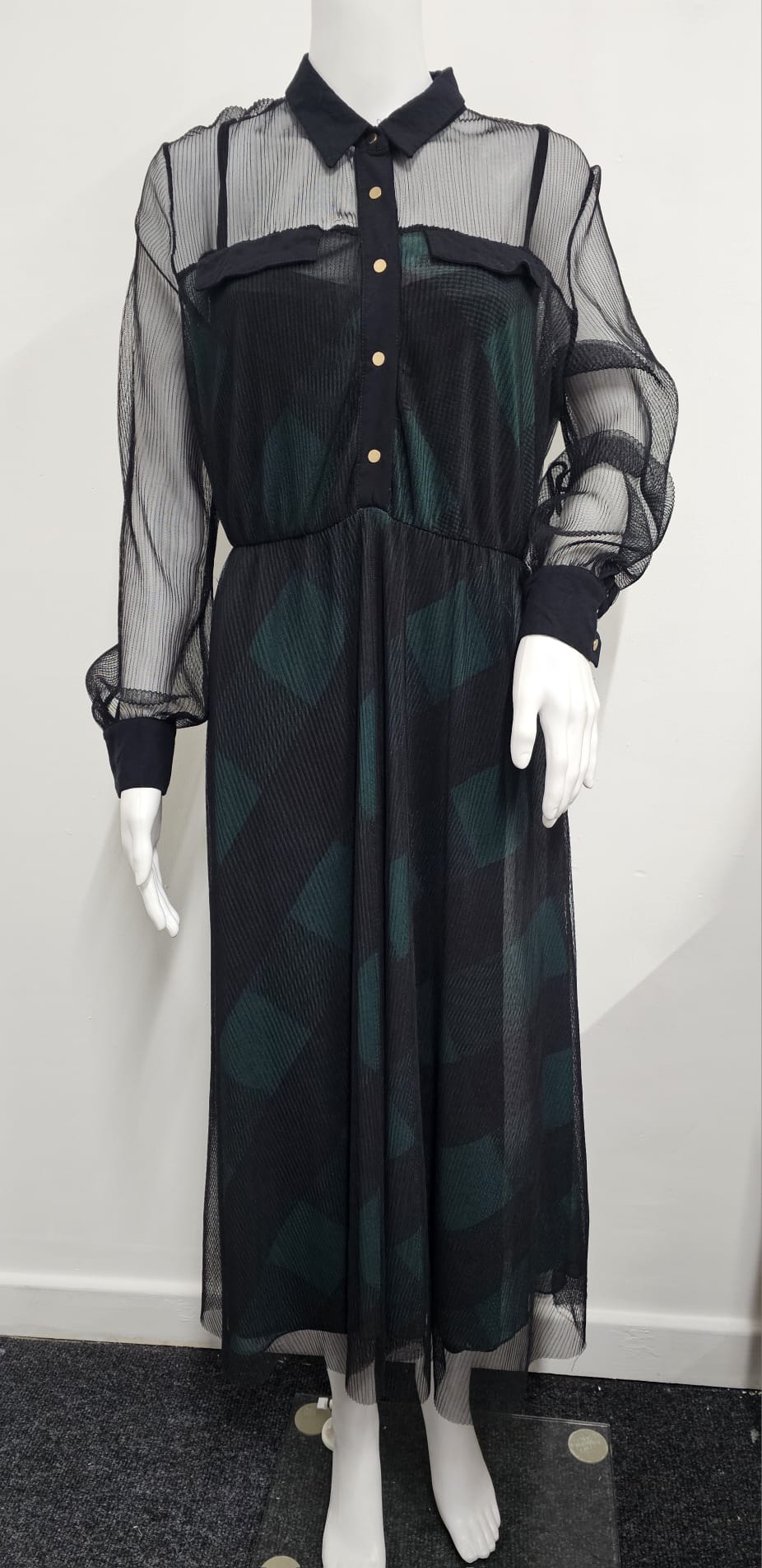 Black and Green Dress
