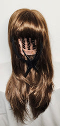 medium chest length brown wig