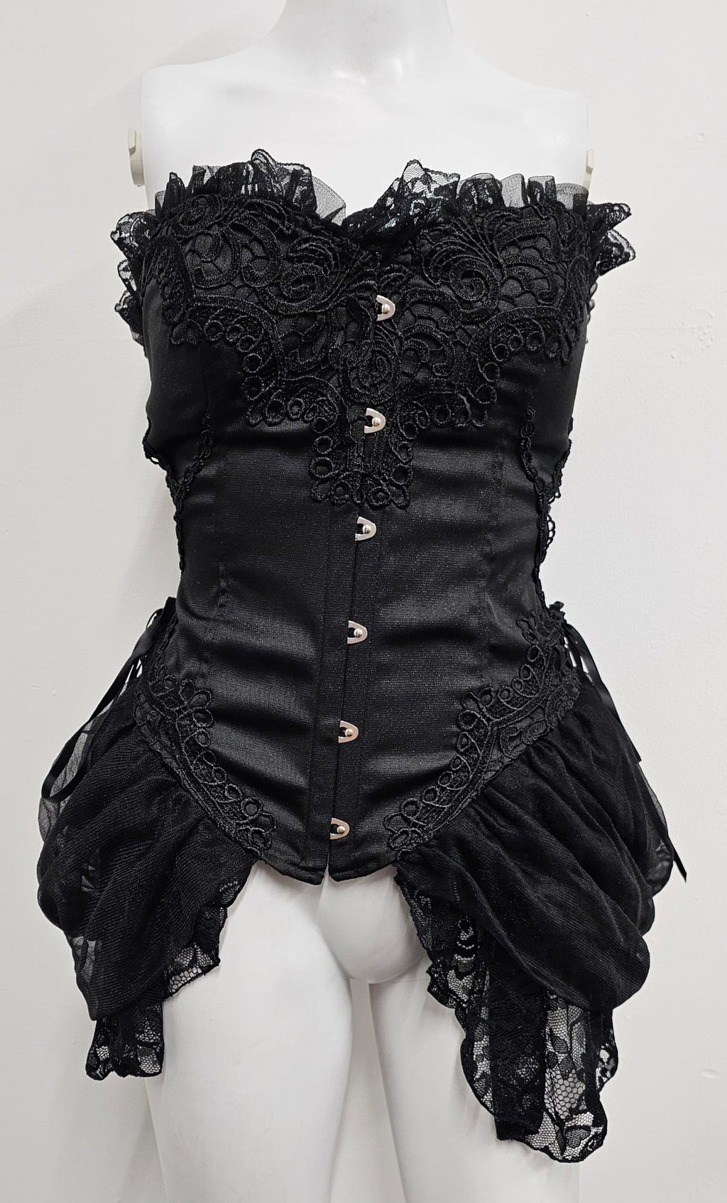 Solid Black Burlesque Corset
