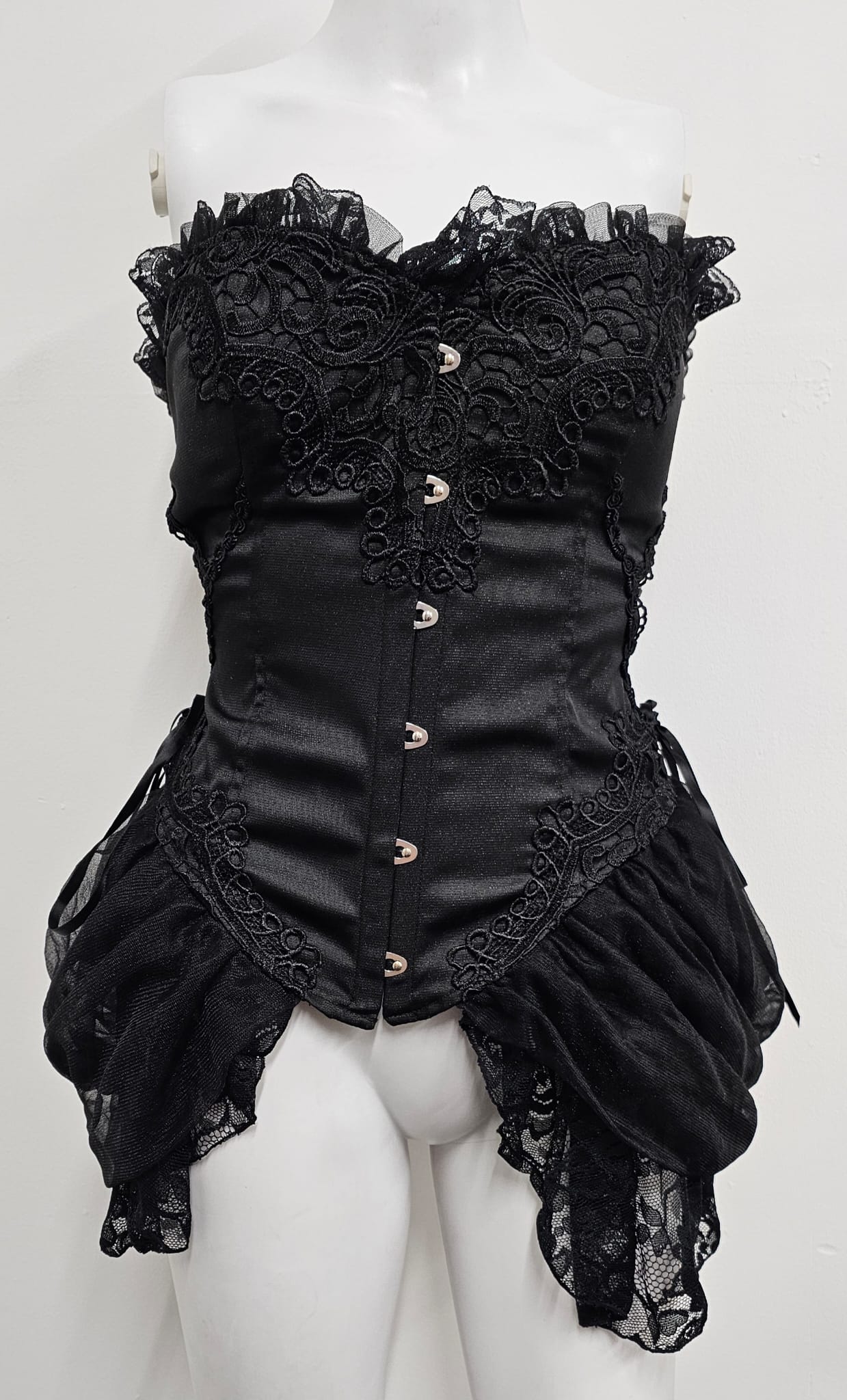 Solid Black Burlesque Corset