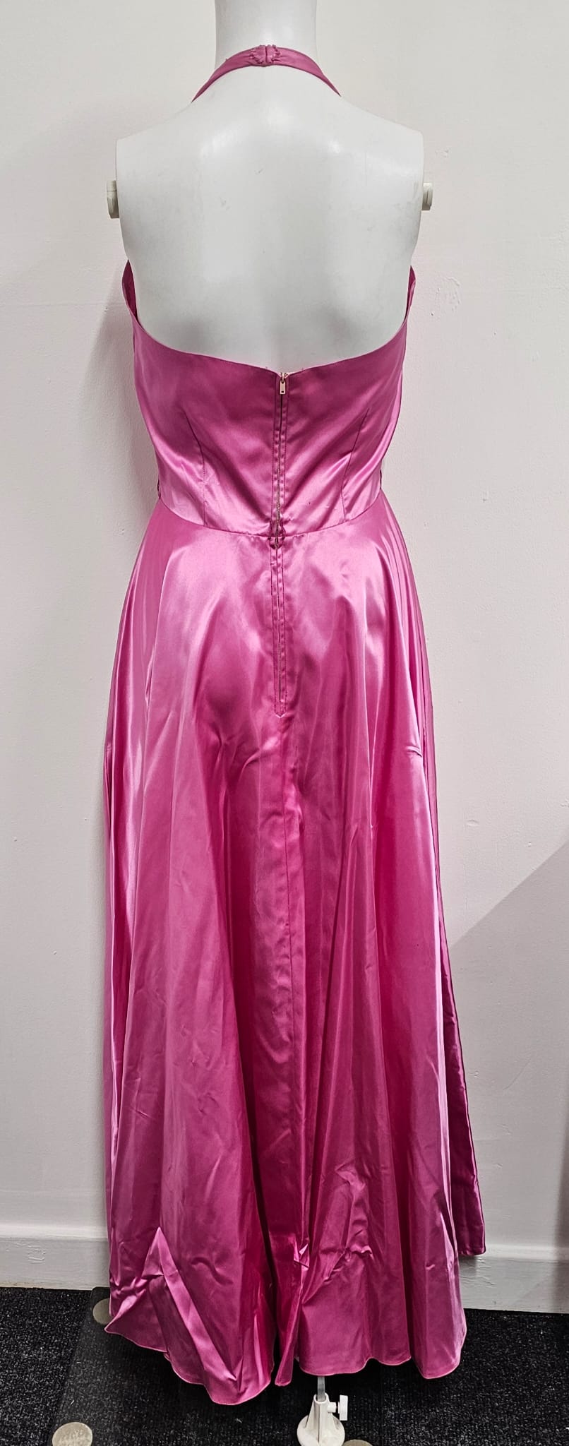 1950's Handmade glossy pink gown