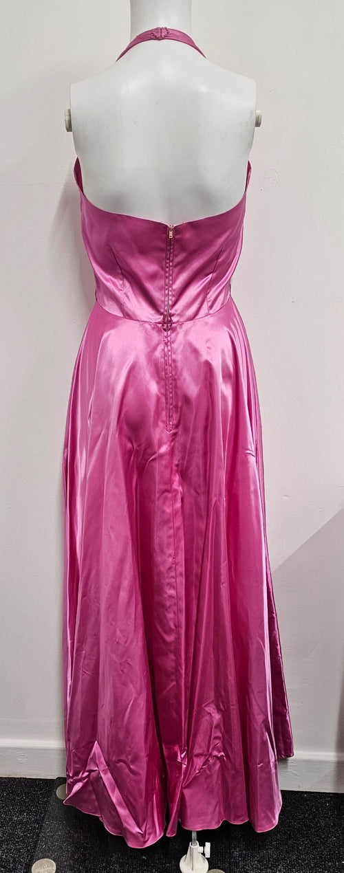 1950's Handmade glossy pink gown
