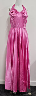 1950's Handmade glossy pink gown
