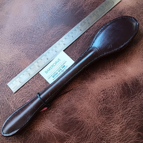 Brown Leather Spoon Shaped Paddle