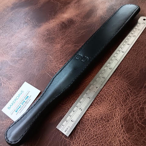 Black Buffalo Hide Sandwich Triple Layered Strap